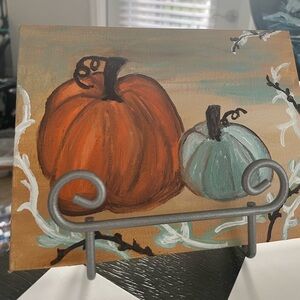 Hand-Painted Pumpkin Canvas Art | Acrylic on Canvas